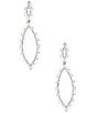 Cezanne Open Nav Baguette Drop Earrings, Color:Silver/Crystal - Image 1