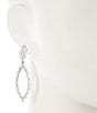 Cezanne Open Nav Baguette Drop Earrings, Color:Silver/Crystal - Image 2