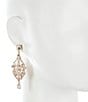 Color:Gold - Image 2 - Pave Open Work Metal Crystal Drop Statement Earrings