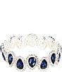 Cezanne Pave Pear Crystal Stretch Bracelet, Color:Montana Blue - Image 1