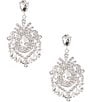 Color:Silver/Crystal - Image 1 - Peacock Crystal Chandelier Statement Earrings