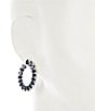 Color:Silver/Montana - Image 2 - Pear Blue Stone Cubic Zirconia Stud Hoop Earrings