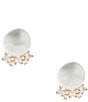 Cezanne Pearl Cab Crystal CZ Stone Stud Earrings - Image 1