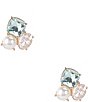Cezanne Pearl, Crystal CZ, & Light Azore Stone Cluster Stud Earring,New Products : American Fashion Style Bags On Sale