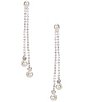 Cezanne Pearl Tassel Rhinestone Linear Earrings - Image 1