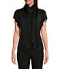 Color:Black - Image 1 - Pleated Oblong Scarf