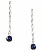 Cezanne Rectangle Rhinestone Chain Montana Stone Linear Earrings - Image 1