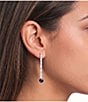Cezanne Rectangle Rhinestone Chain Montana Stone Linear Earrings - Image 2