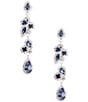 Color:Silver/Blue/Crystal - Image 1 - Crystal Sapphira Earrings