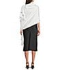 Cezanne Satin Pearl Cluster Evening Wrap, Color:White - Image 2