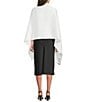 Cezanne Satin Pearl Cluster Evening Wrap, Color:White - Image 4