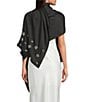 Cezanne Satin Stone Cluster Evening Wrap, Color:Black - Image 2
