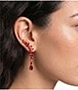 Cezanne Siam Navette & Teardrop Stone Curved Linear Drop Earrings - Image 2