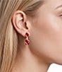 Cezanne Siam Octagon Stone Crystal Pave Swirl Drop Earrings - Image 2