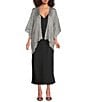 Cezanne Silver Chevron Weave Shimmer Kimono - Image 1