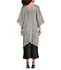 Cezanne Silver Chevron Weave Shimmer Kimono - Image 2