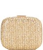 Cezanne Square Straw Metallic Minaudiere Clutch Bag - Image 1