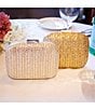 Cezanne Square Straw Metallic Minaudiere Clutch Bag - Image 4