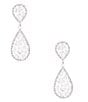 Cezanne Teardrop Stone Mix Drop Earrings, Color:Silver/Crystal - Image 1