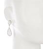 Cezanne Teardrop Stone Mix Drop Earrings, Color:Silver/Crystal - Image 2