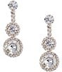 Cezanne Tiered Stones Drop Earrings, Color:Gold/Crystal - Image 1