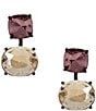 Cezanne Vintage Rose & Champagne Stone Front Back Earrings - Image 1
