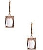 Color:Gold/Vintage Rose - Image 1 - Vintage Rose Faceted Square Stone Drop Earrings