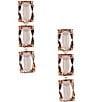 Color:Gold/Vintage Rose - Image 1 - Vintage Rose Faceted Square Stone Linear Earrings