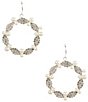 Cezanne Wreath Inspired Crystal Pearl Orbital Earrings, Color:Silver/Pearl/Crystal - Image 1