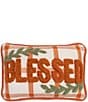 C&F Home Festive Fall Collection Harvest Blessed Hooked Woven Mini Pillow - Image 1