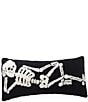 C&F Home Relaxed Pose Skeleton Halloween Hooked Accent Pillow - Image 1