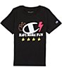 Color:Black - Image 1 - Big Girls 7-16 Graphic Short Sleeve Classic Tee
