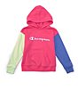 Color:Wow Pink/Warm Blueberry/Mint - Image 1 - Big Girls 7-16 Long Sleeve Color-Block Hoodie