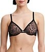 Color:Black - Image 1 - Allure Striped Molded Bra