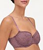 Color:Myrtle - Image 3 - C Jolie Demi Floral Lace Adjustable Underwire Bra