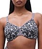Chantelle C Magnifique Seamless Unlined Minimizer Leopard Print Bra, Color:Grey Leopard - Image 1