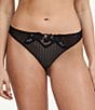 Chantelle Cabernet Sauvage Lace Thong, Color:Black - Image 1