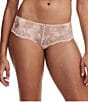 Color:Sugar - Image 1 - Fleurs Embroidered Lace Cheeky Hipster Panty