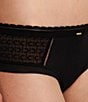 Color:Black - Image 3 - Monogram Scalloped Edge Hipster Panty