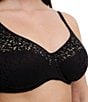 Color:Black - Image 3 - Norah Floral Stretch Lace Full Coverage T-Shirt Seamless Bra