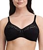 Color:Black - Image 1 - Norah Floral Stretch Lace Full Coverage T-Shirt Seamless Bra