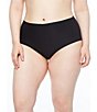 Color:Black - Image 1 - Plus Size Stretch Seamless Brief Panty