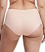 Color:Nude Blush - Image 2 - Soft Knit High Waist Floral Lace Brief Panty