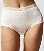 Color:Ivory - Image 1 - Soft Stretch High Waist Brief with Lace