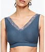 Color:Ceramic Blue - Image 1 - Soft Stretch Padded Hook-and-Eye Bra Top
