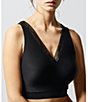 Color:Black - Image 1 - Soft Stretch Padded Hook-and-Eye Bra Top