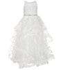 Color:White - Image 1 - Little Girls 2T-6X Printed Organza Cascade Horsehair Skirt Dress