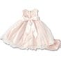 Color:Blush - Image 2 - Baby Girls 12-24 Months Floral-Belt Satin/Mesh Fit-And-Flare Dress
