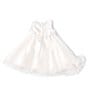Color:Ivory - Image 2 - Baby Girls 12-24 Months Satin/Mesh-Overlay Fit-And-Flare Dress