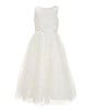 Color:Ivory - Image 1 - Big Girls 7-16 Satin Bodice Glitter Mesh Gown